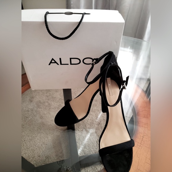 Aldo Shoes-CICCI-Block Heel Sandals-Size 8.5-BLK - Picture 1 of 7